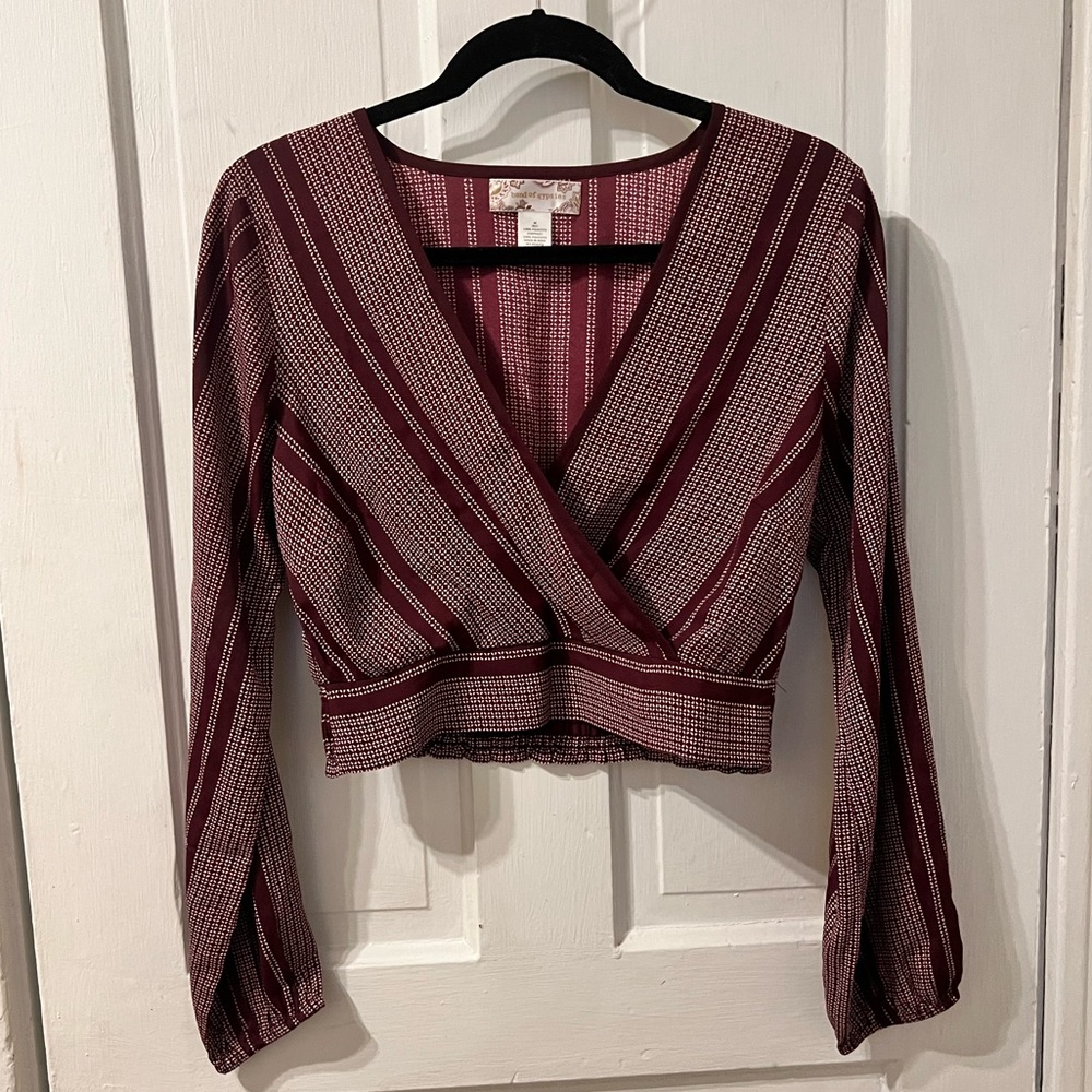 Band of Gypsies Wrap Crop Blouse